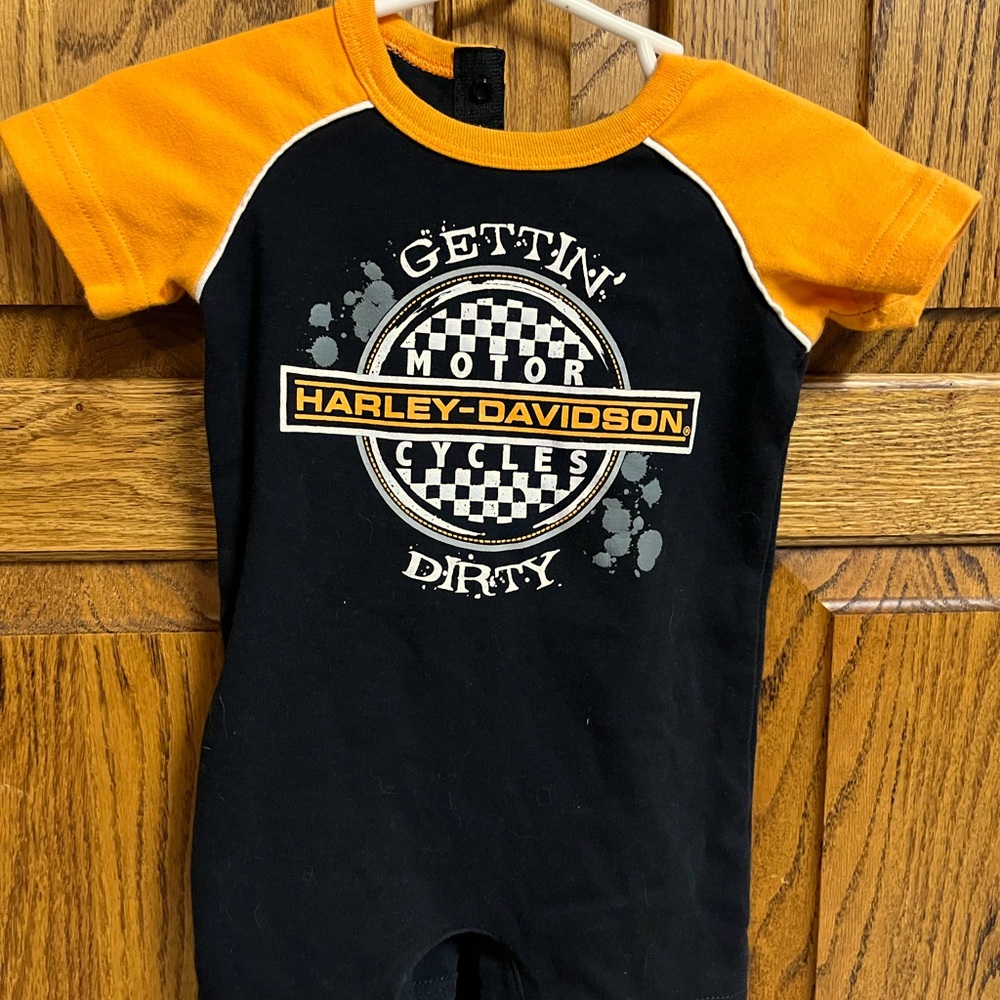 Harley Davidson One Piece Romper Size 6/9 Mos